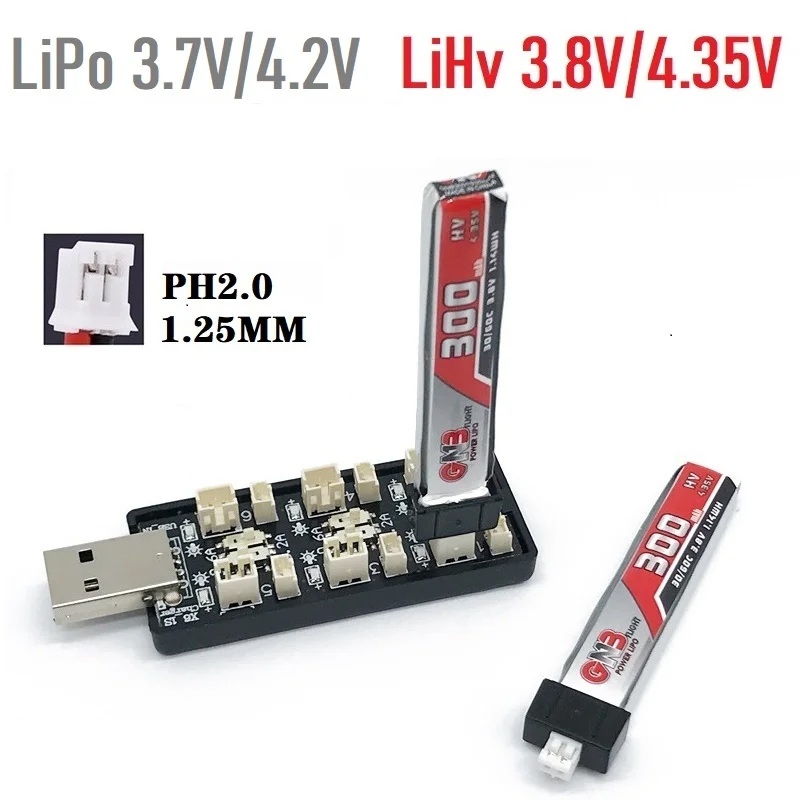 Drone Battery Connector - 6CH USB 1S LiPo/LiHv 3,7 В/4,2