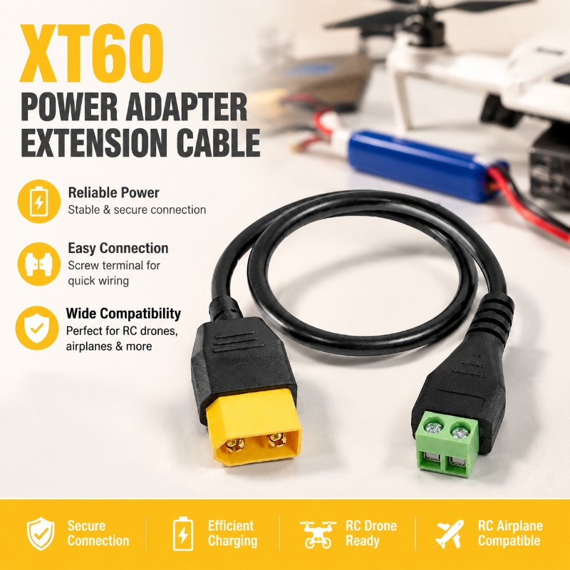 Drone Battery Balance Charger - Кабель-адаптер XT60 (штекер-гнездо) на 2-контактную винтовую