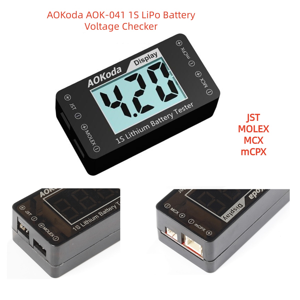 AOKoda AOK-041 1S Тестер напря – обзор и цена Drone Battery Voltage Checker