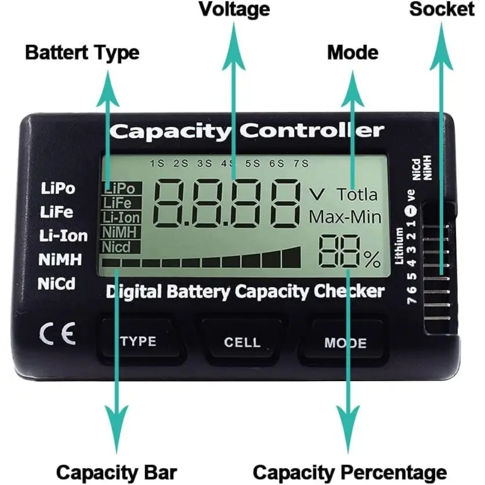 Портативный цифровой тестер ем – обзор и цена Drone Battery Voltage Checker